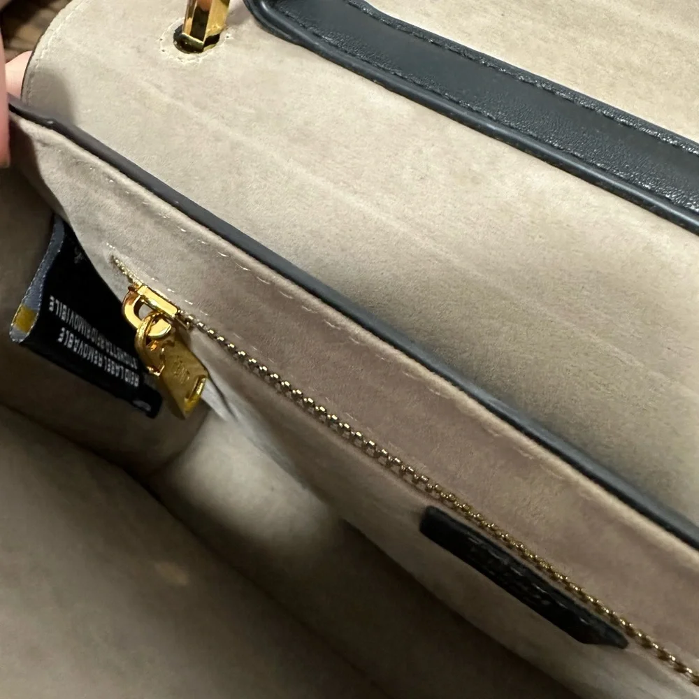 Fendi Brown and Black FF Logo Shoulder Bag with Gold Hardware - Picture 6 of 9